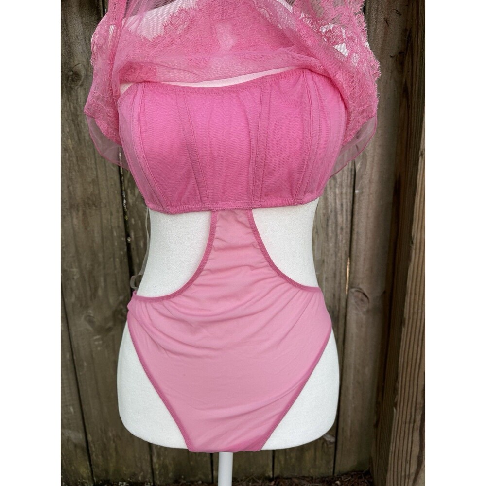 Victoria’s Secret Very Sexy Sheer Teddy M NWT Floral Embroidered Boho Lingerie - Picture 3 of 9